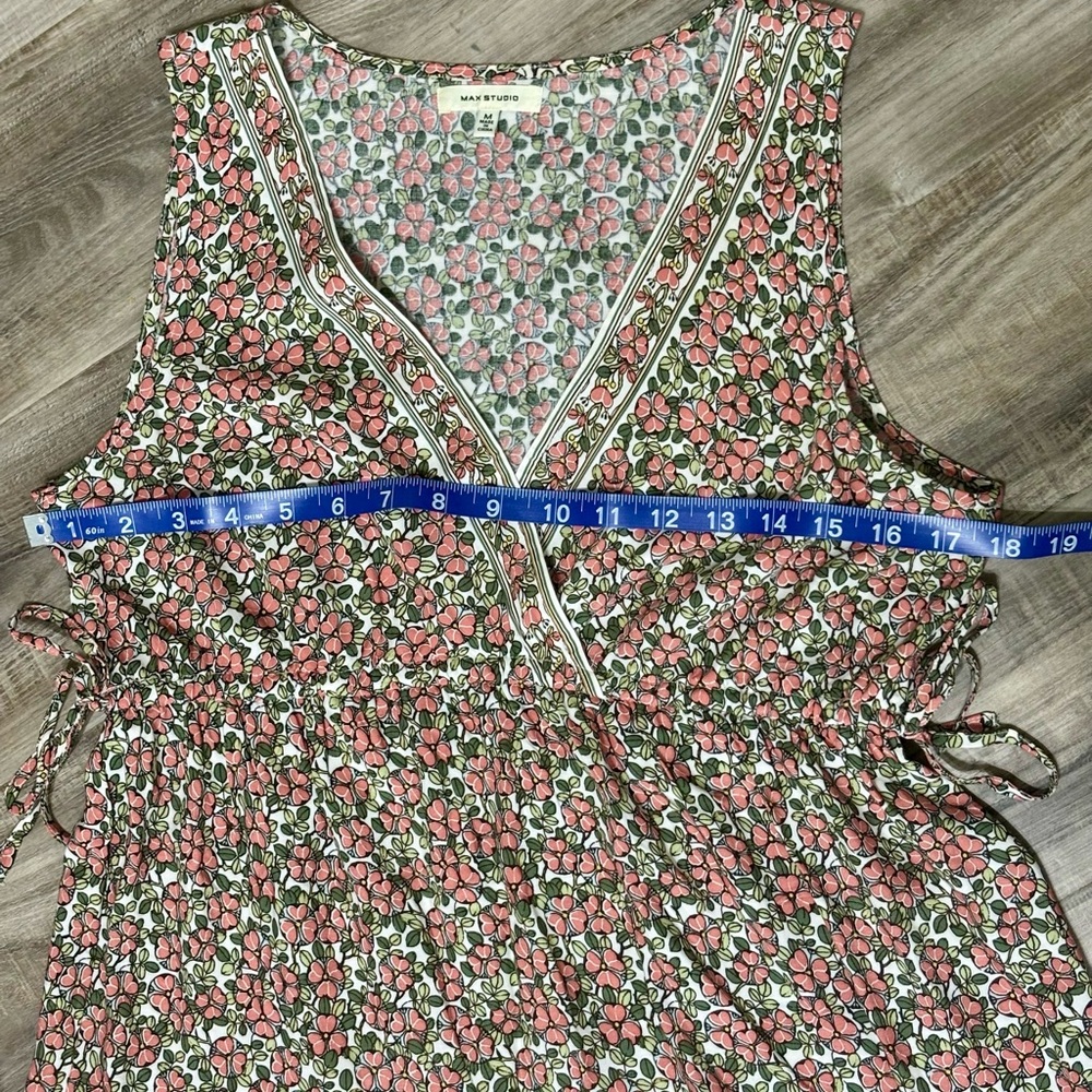 Max Studio Pink and Green Floral Midi Dress - Picture 7 of 8